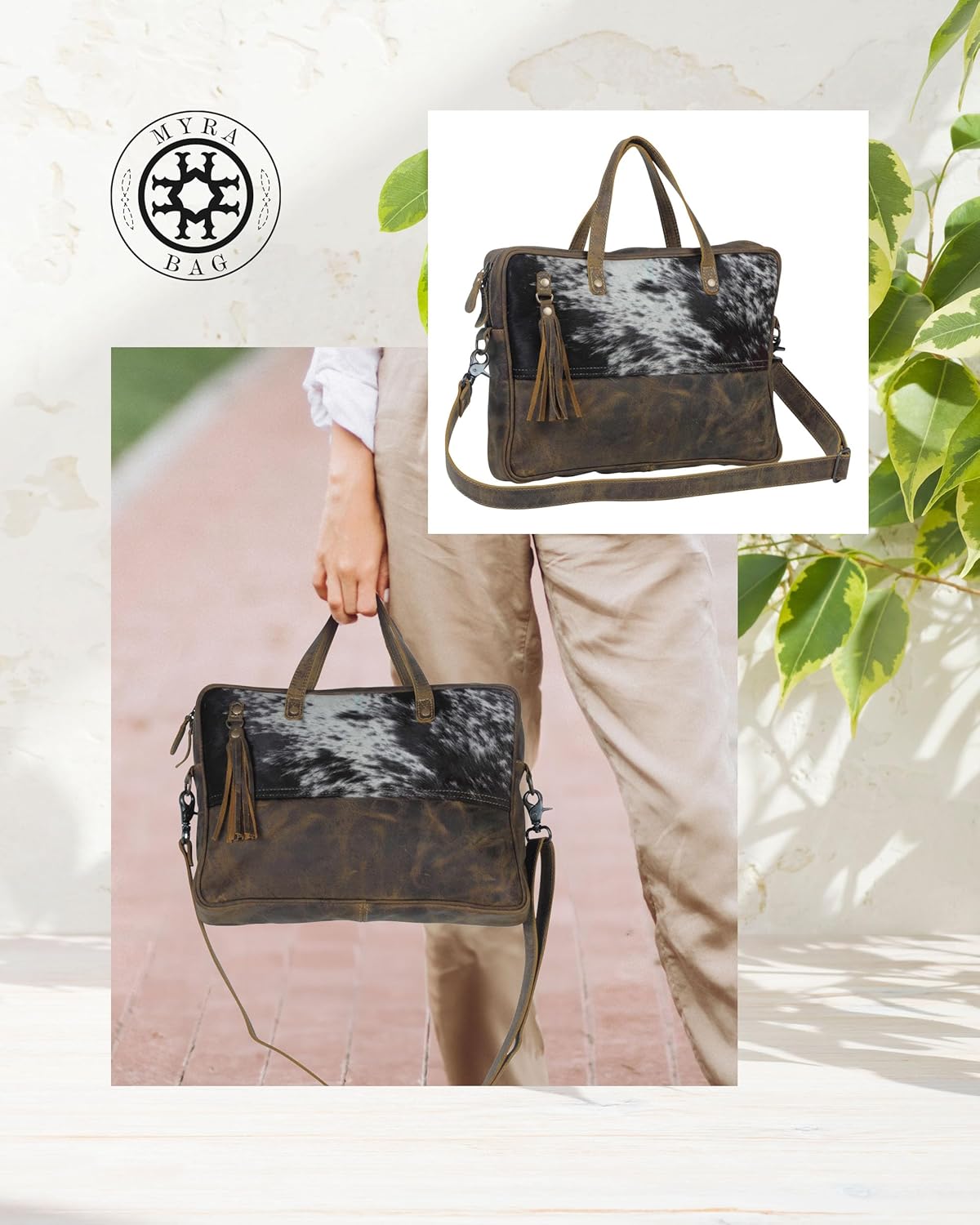 Western Leather Laptop Bag for Women - Image 8