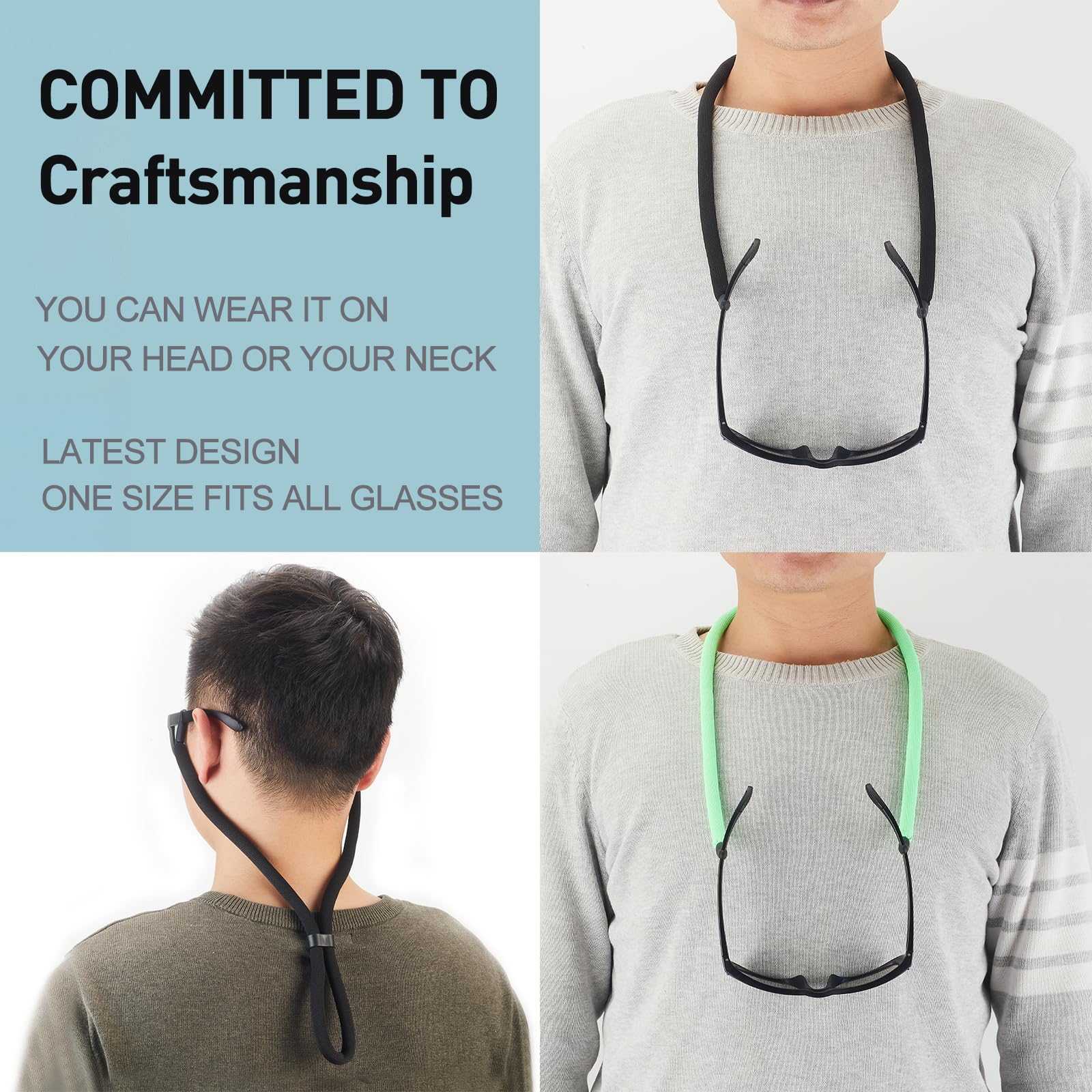 Correa para gafas, correa ajustable para gafas, correas deportivas para gafas de sol, soporte flotante para hombres, mujeres y niños