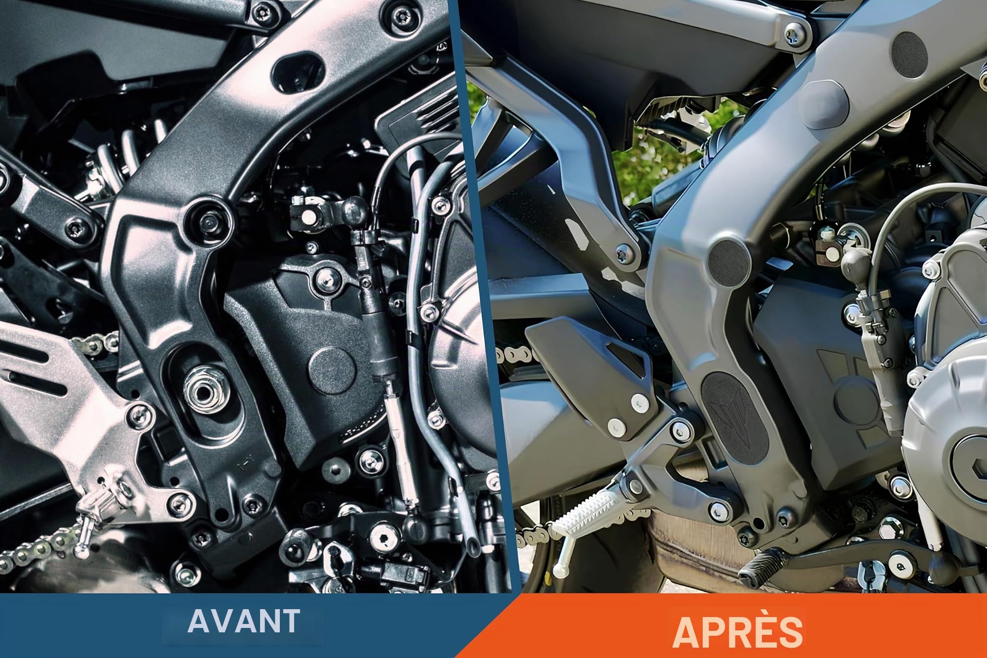Bouchons de Cadre de Moto Rouge compatibles avec Yamaha MT-09 / MT-09 SP/Tracer 9 / Tracer 9 GT 2021-2025 - Couvre-Trou Cadre latéral - Accessoires Moto esthétiques (Noir)
