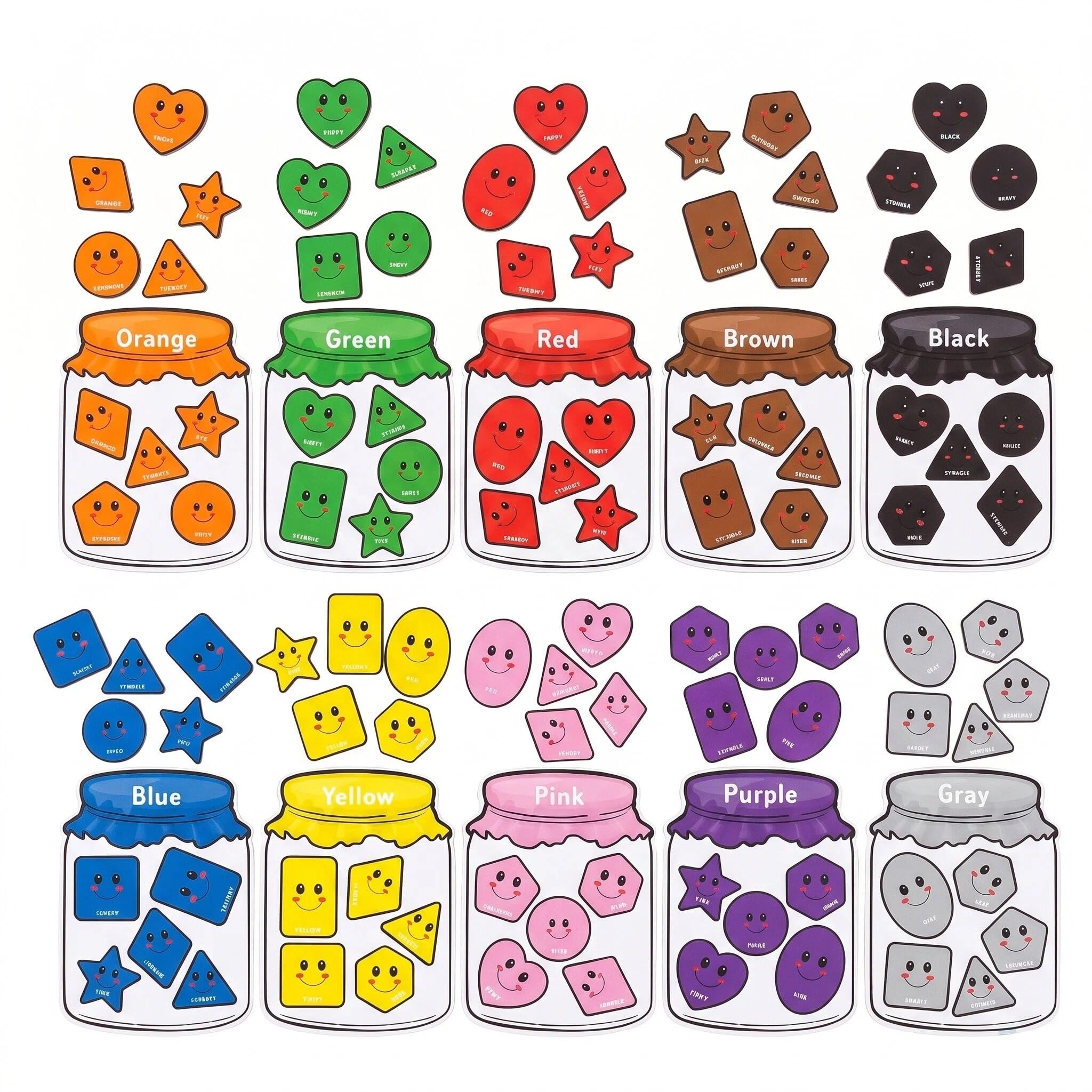 Magnetic Colour Sorting Toys,10 Pcs Fridge Magnets for Kids with 50 Vibrant Learning Shapes,Educational Colour Sorting Set for Whiteboard,Multi-Purpose Magnetic Figures for Ages 2-6 (Style-A)