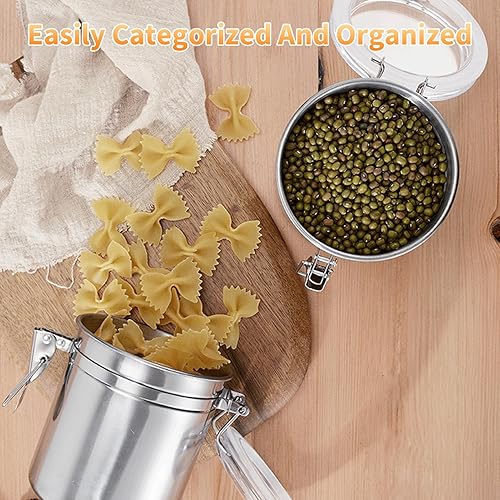 Miniatura 2 de Café de acero inoxidable, recipiente de almacenamiento de alimentos hermético grano de café B 5.1* 4.3 in tarro de té azúcar leche en polvo (B 5.1 *