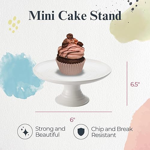 Miniatura 2 de Portmeirion Sophie Conran - Mini soporte para tartas, plato de postre de porcelana fina de 6.5 pulgadas para servir pasteles, golosinas, sándwiches