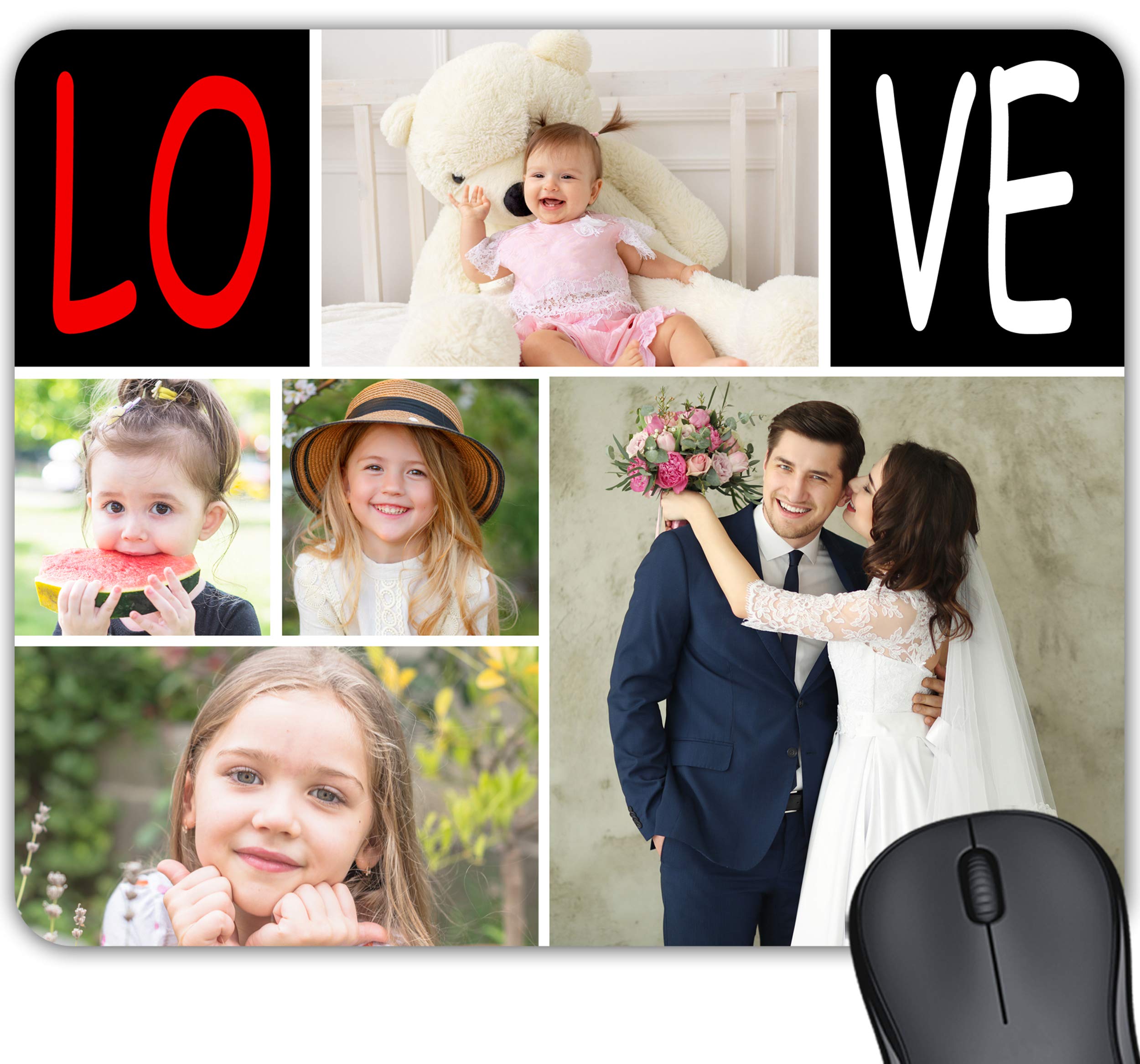 Personalized Mouse Pad with Picture Photo Text, Customized Mousepad, Gaming Mousepad, Personalised Mouse pad, personalized mouse mat, gaming mouse mat, Collage Mouse pad, by Cus2mize, 0792679601304