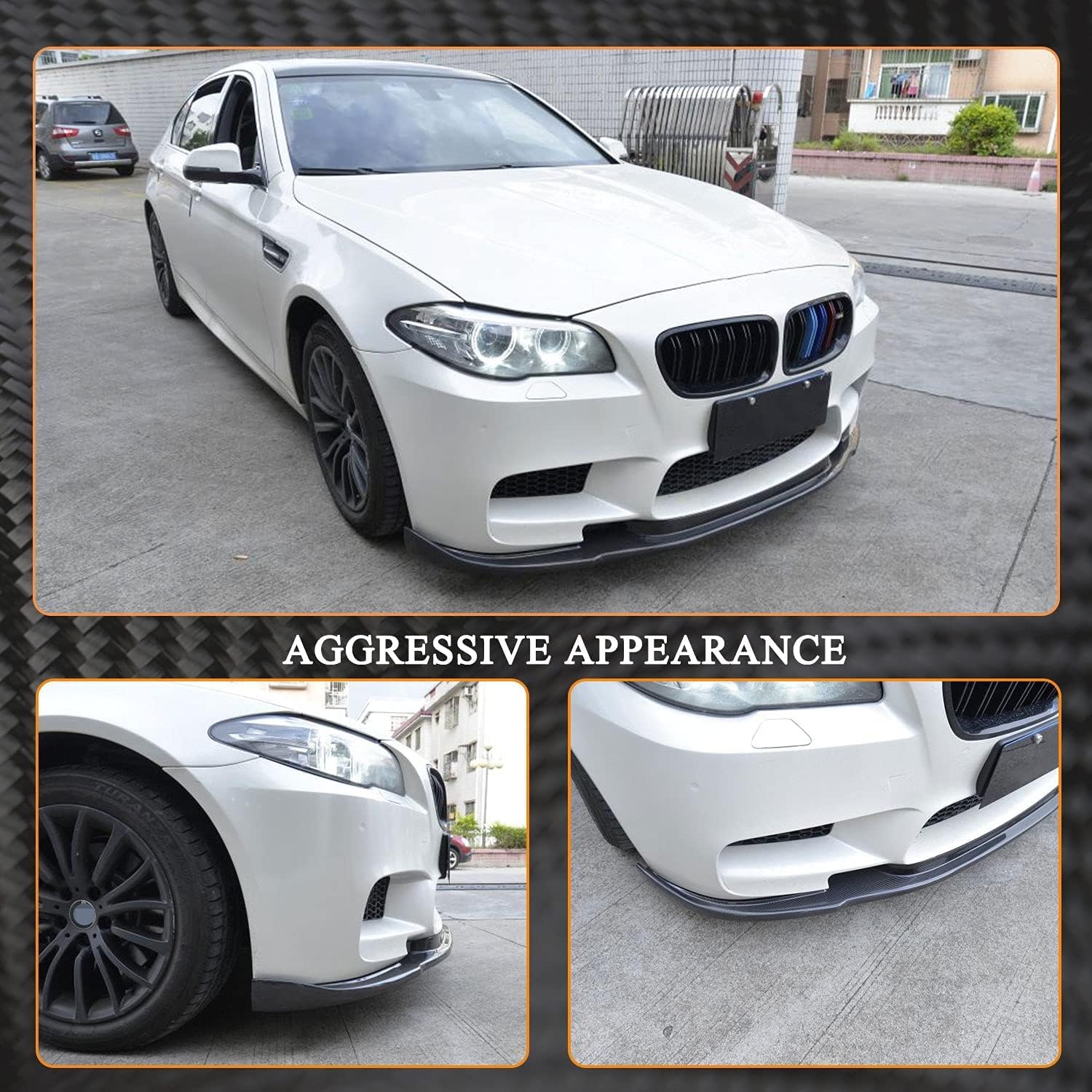 MCARCAR KIT F10 Carbon Fiber Front Bumper Lip for BMW 5 Series F10 M5 Sedan 2011-2017 Front Chin Spoiler Protector Factory Outlet