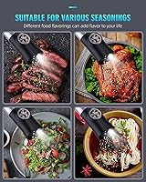 Vista 8 de Gravity - Juego de molinillo eléctrico de sal y pimienta, amoladora automática recargable por USB, gran capacidad, finura ajustable, operación