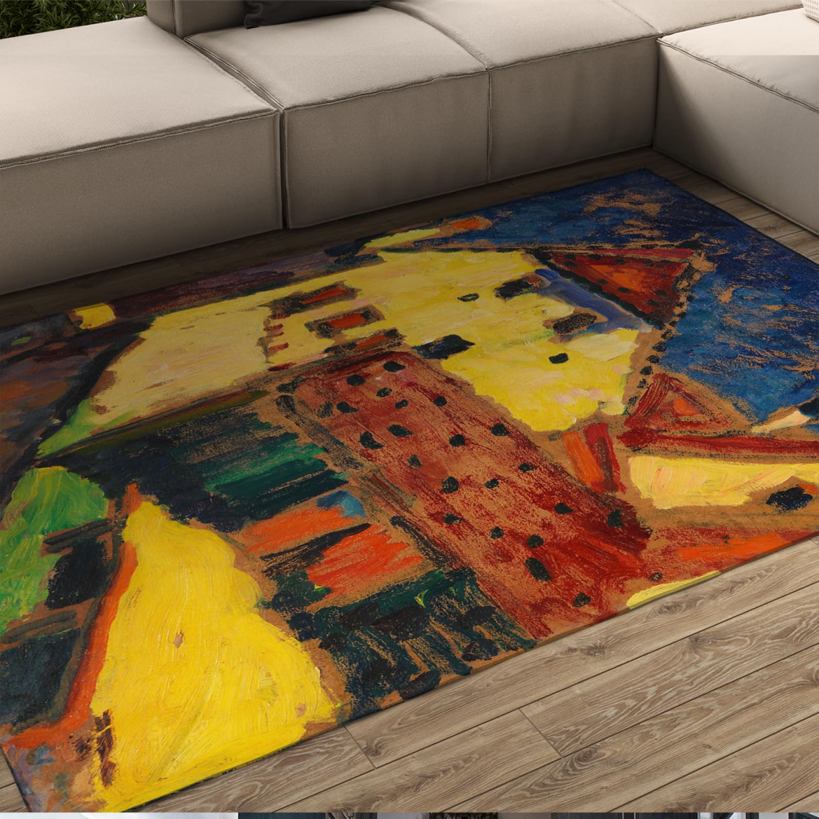 Tapis maison rustique de 90x120cm idéal pour sublimer une entrée ou un salon