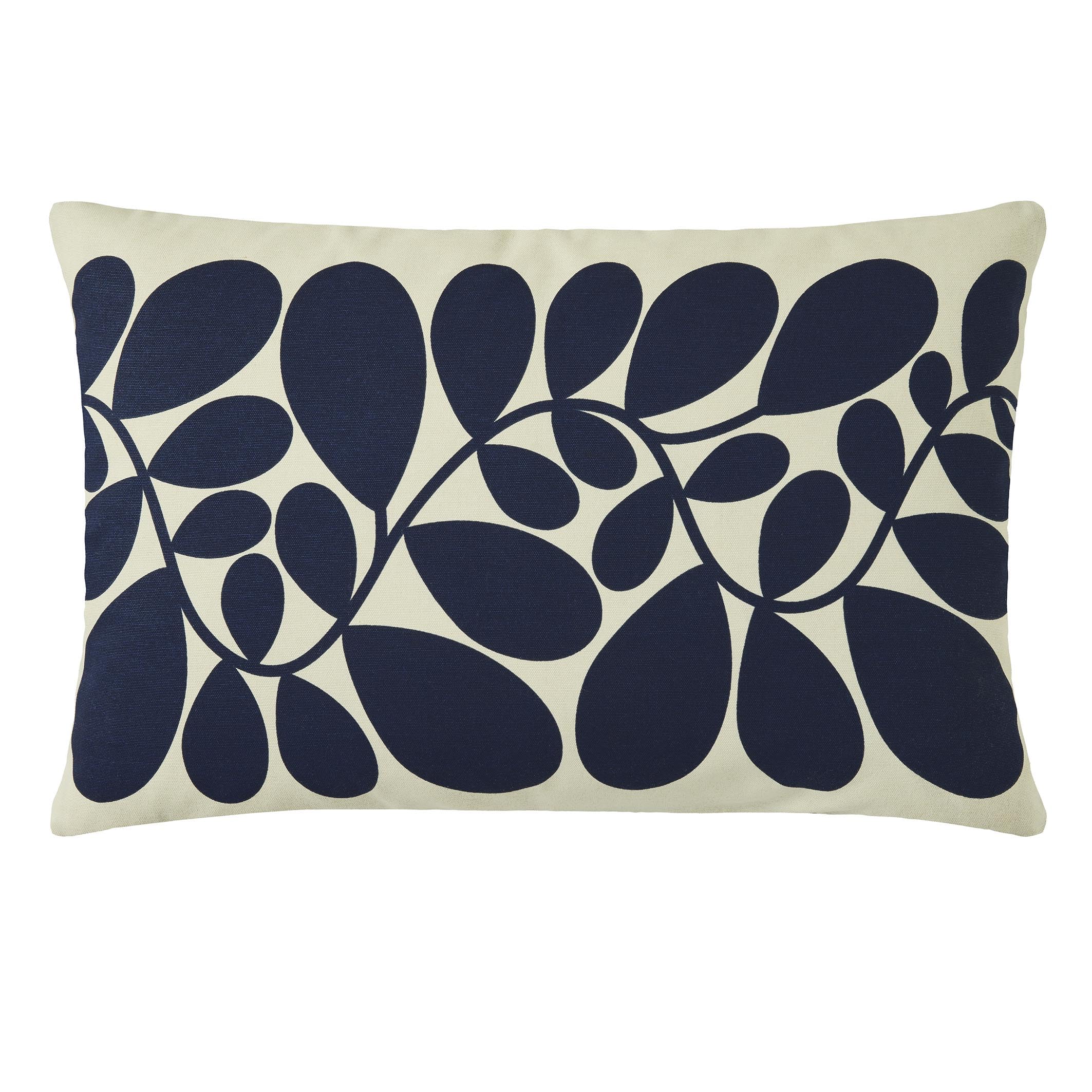 Orla Kiely Blue & Olive Sycamore Stripe Space Blue And Olive Reversible Cushion