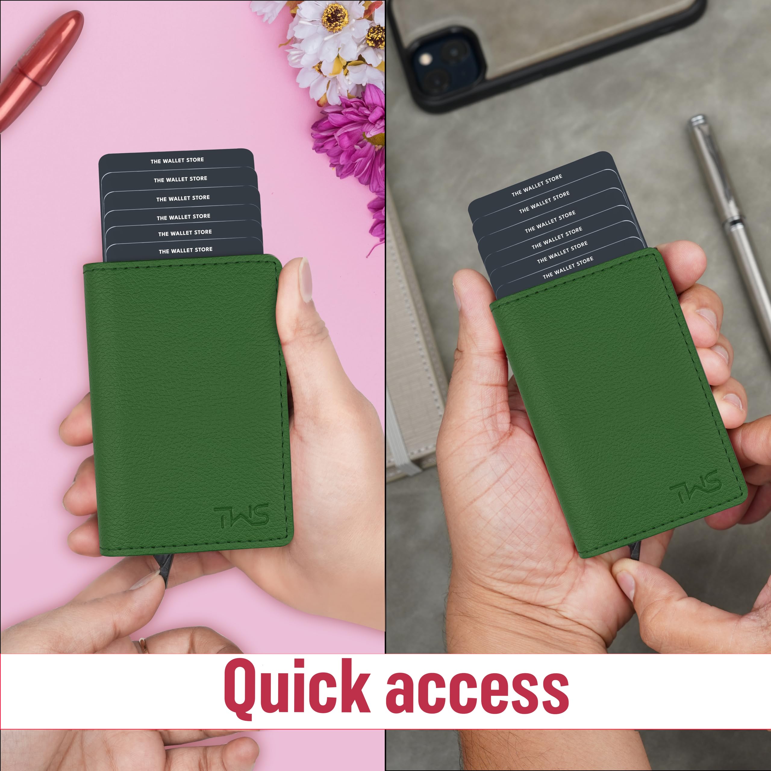 The Wallet Store Vivid Vault RFID Protected Metal Cardholder - Green