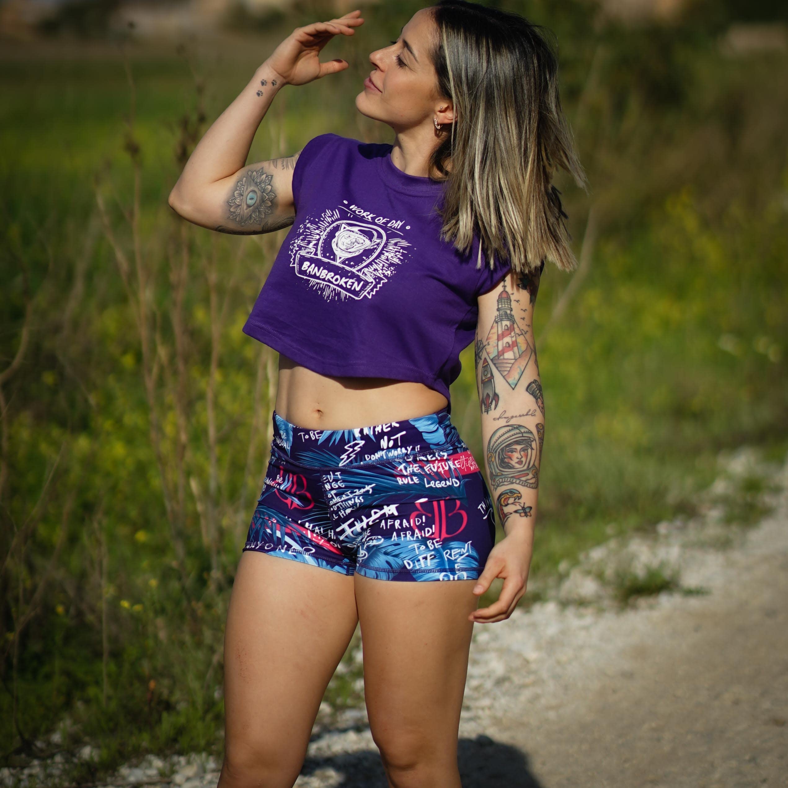BANBROKEN Short Pantalón Corto Deportivo para Fitness Mujer, Gimnasio, Crosstrainning, Running, Halterofilia, Yoga, Gym, etc