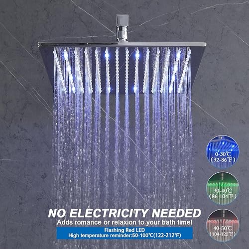 Miniatura 5 de Sistema termostático de ducha de cabezal de lluvia de 12 pulgadas con espray corporal y juego de grifo de ducha de latón que puede funcionar