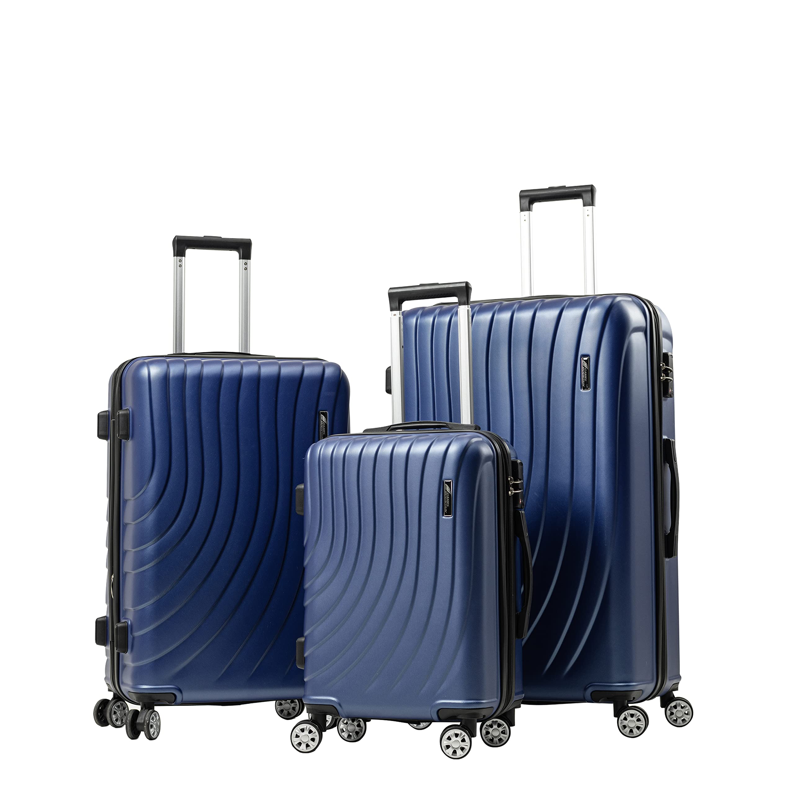 Luggage Sets 3 Piece Lightweight Durable Expandable Hard Shell Suitcase Set with TSA Lock Double Spinner Wheels - Dark Blue
