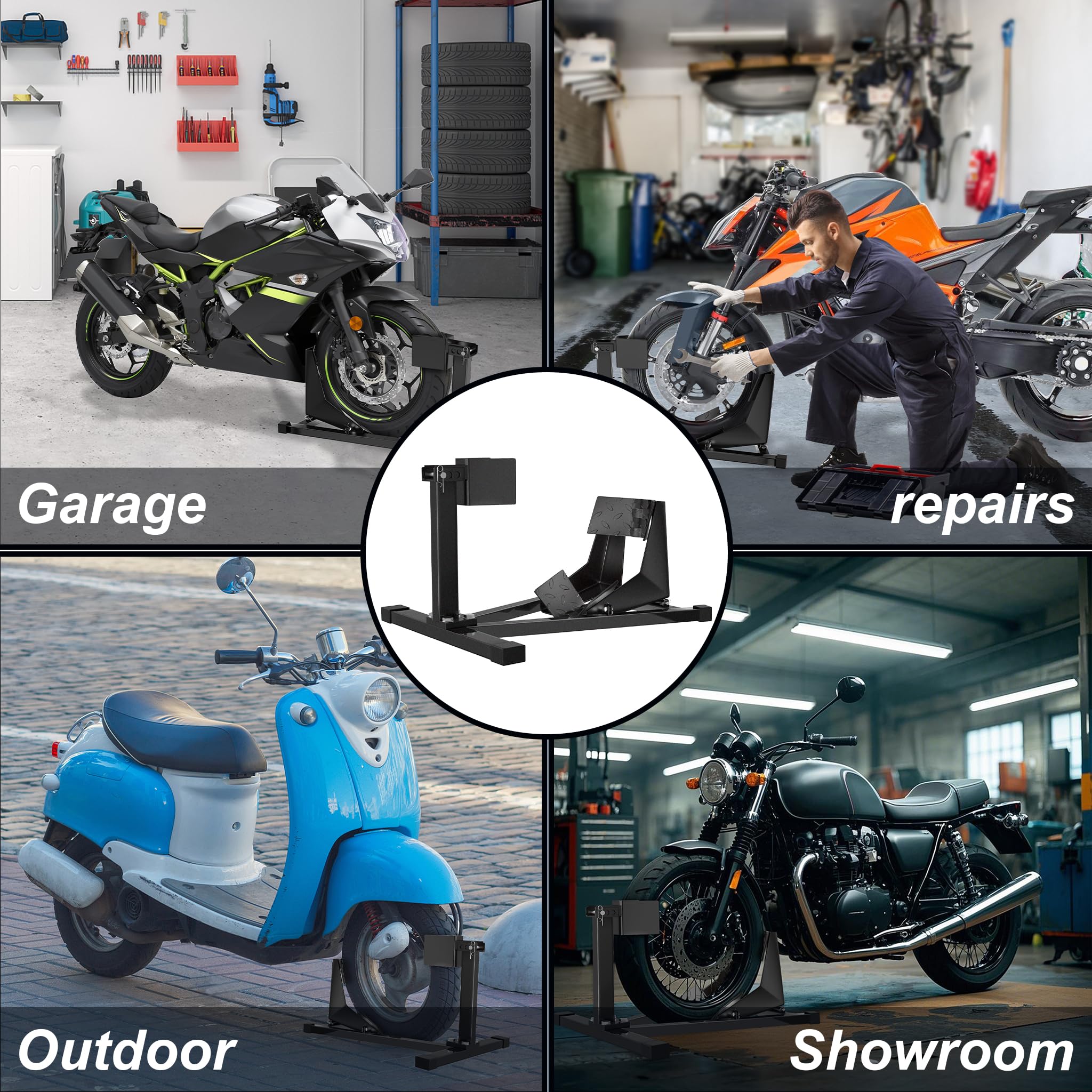 Aufun Stojak na motocykl z przodu, na przednie koło, stojak na huśtawkę motocyklową