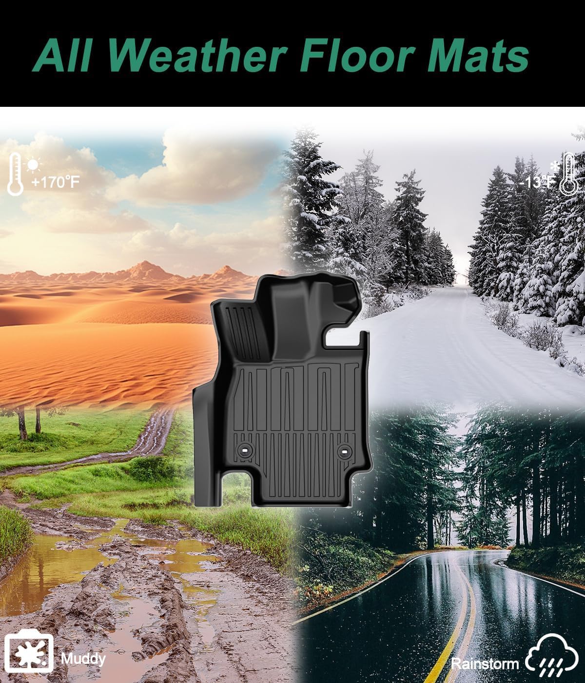 Original Floor Mats for 2022-2025 Lexus NX NX250/ NX350/ NX350h - Custom Fit All Weather TPE Heavy Duty Car Mats 1st and 2nd Row for NX Accessories