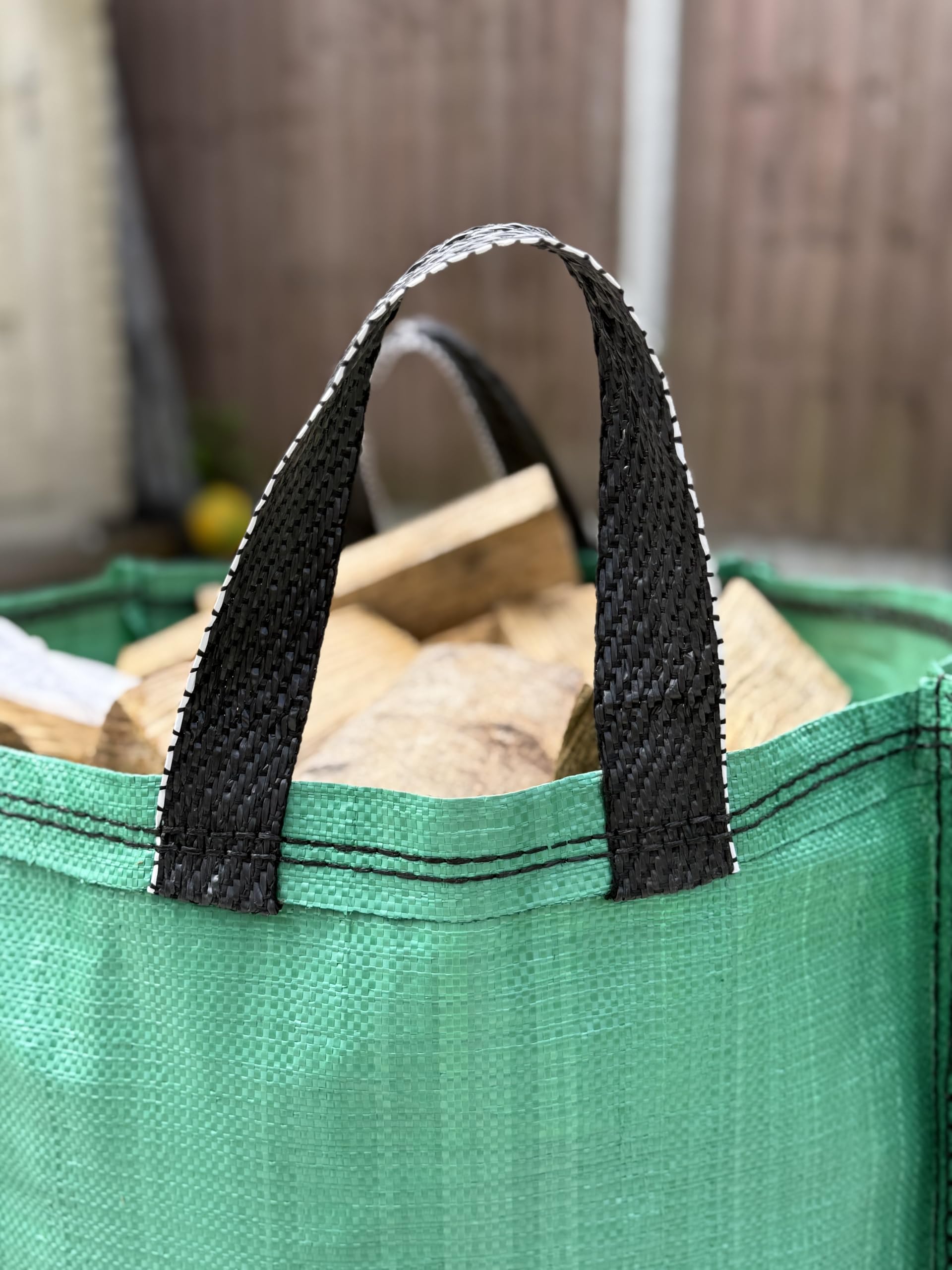 Lot de 3 sacs à déchets de jardin – 120 litres – Sacs à déchets verts très résistants – Tissu industriel et poignées