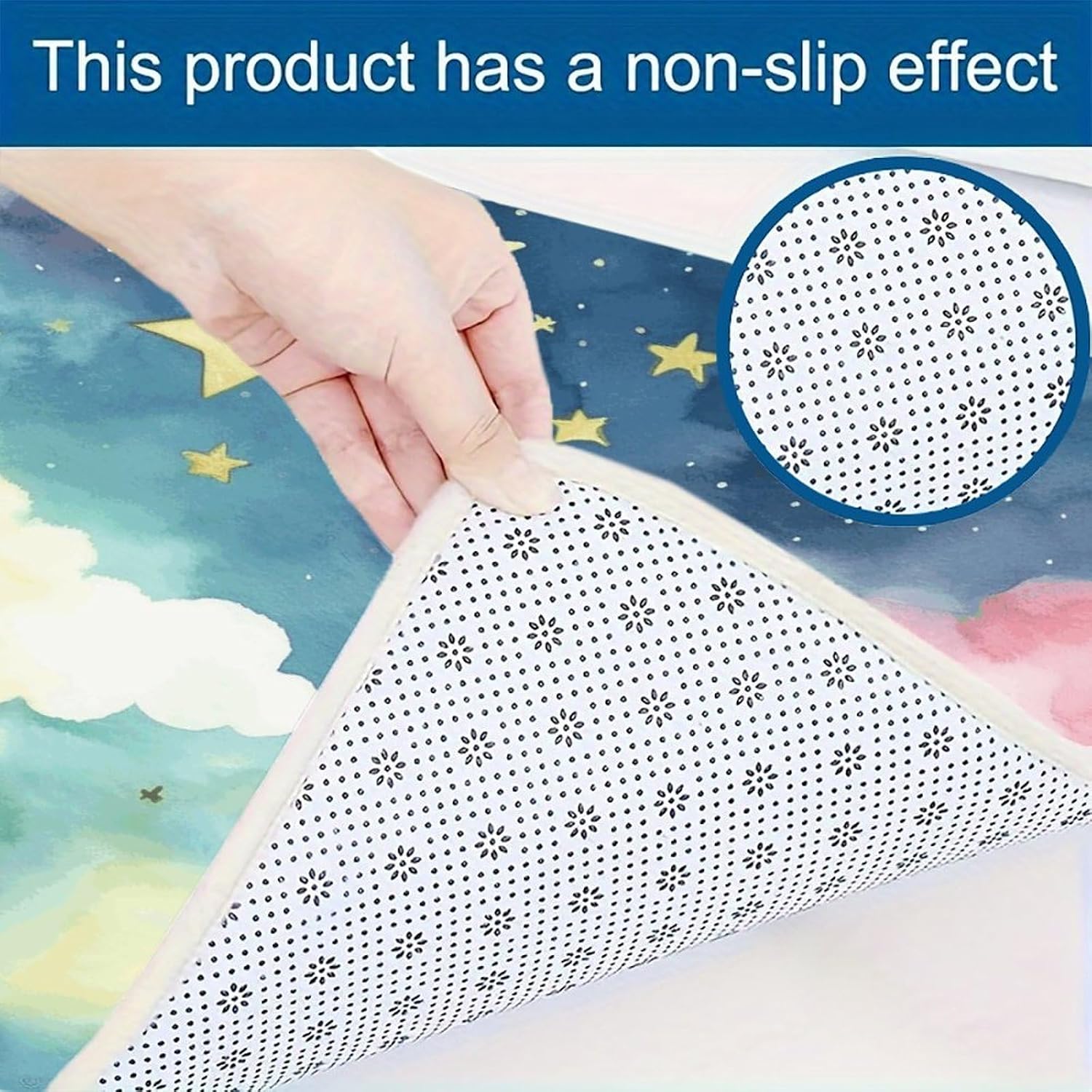 Stars Watercolor Sky Kitchen Rugs Sets of 3 Washable Non Slip Kitchen Rug Water Resistant Carpet Piece Anti Fatigue Kitchen Mats Soft Comfort Standing Mat Modern Area Rug