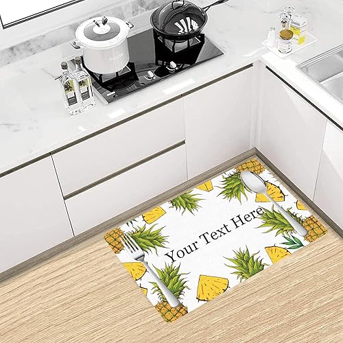 Miniatura 4 de Juego de alfombras de cocina personalizadas con cuchillo y tenedor de piña personalizadas, juego de tapetes de cocina personalizados,