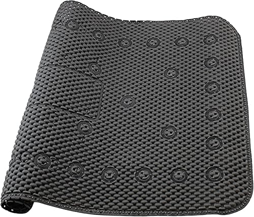 Miniatura 9 de Tapete de baño suave con textura acolchada de gofre, calidad de spa, baño, ducha, bañera y baño, antideslizante, 27.5 x 16 pulgadas, beige