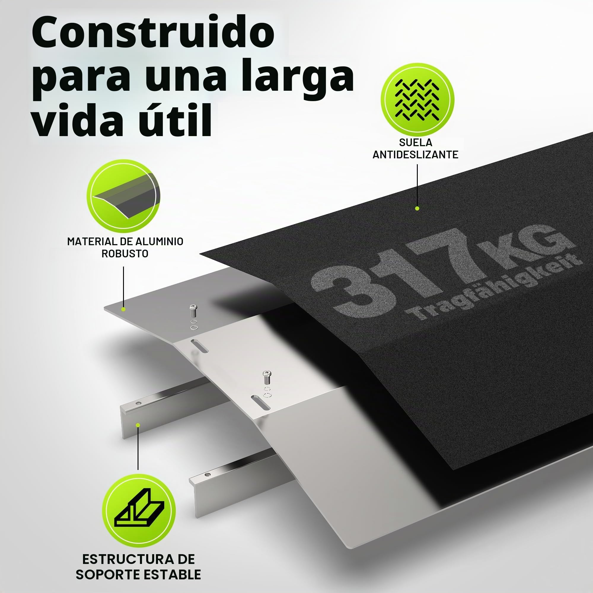2 piezas de rampa para umbrales de puerta – 30 cm × 4 cm – Rampa de umbral ajustable para puertas de 7–13 cm de ancho – Rampa antideslizante de aluminio para sillas de ruedas para casa, puertas
