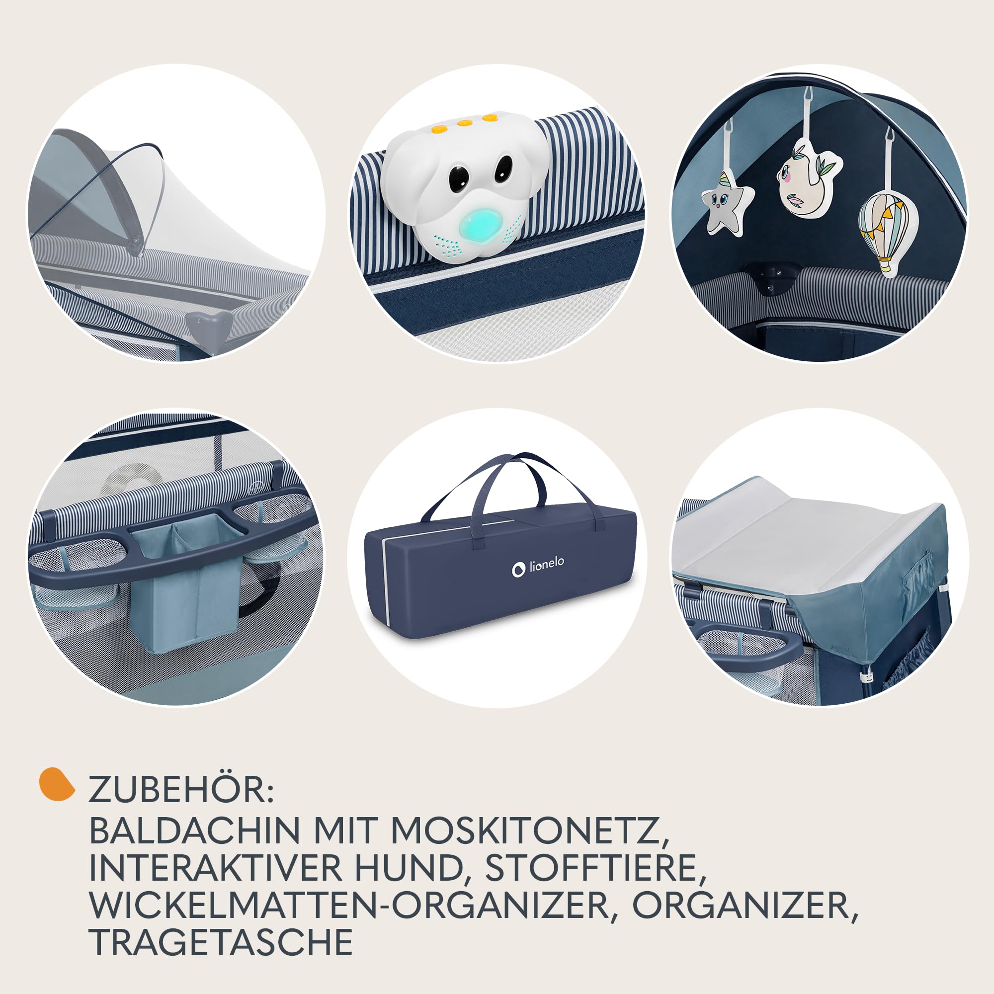 Lionelo Sven Plus 4 in 1 Baby Bett bis 15 kg Wickelauflage Moskitonetz zusammenklappbar