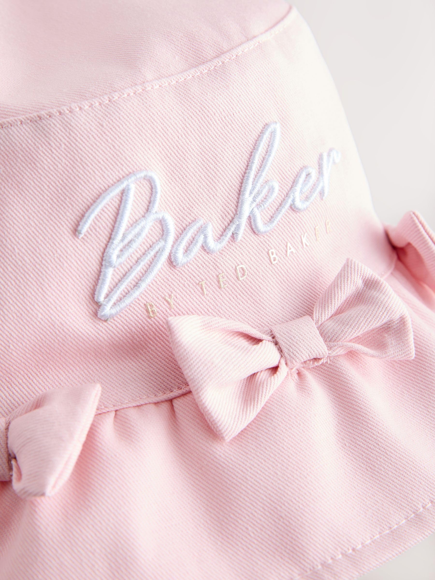 Starsze dziewczynki Różowy kapelusz wędkarski z logo Baker by Ted Baker