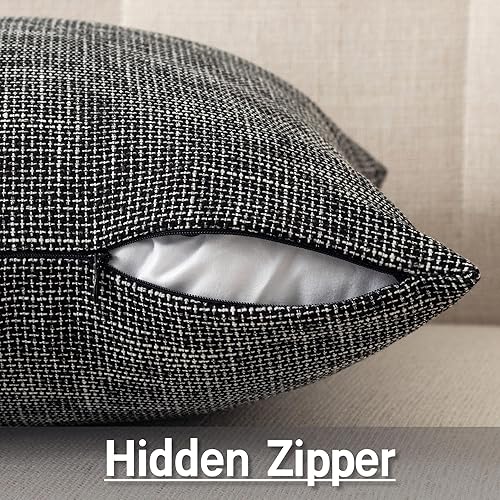 Miniatura 3 de UGASA - Juego de 2 fundas de almohada decorativas de Navidad, fundas de almohada de lino tejido neutro para sofá, cama y jardín, 18 x 18 pulgadas,