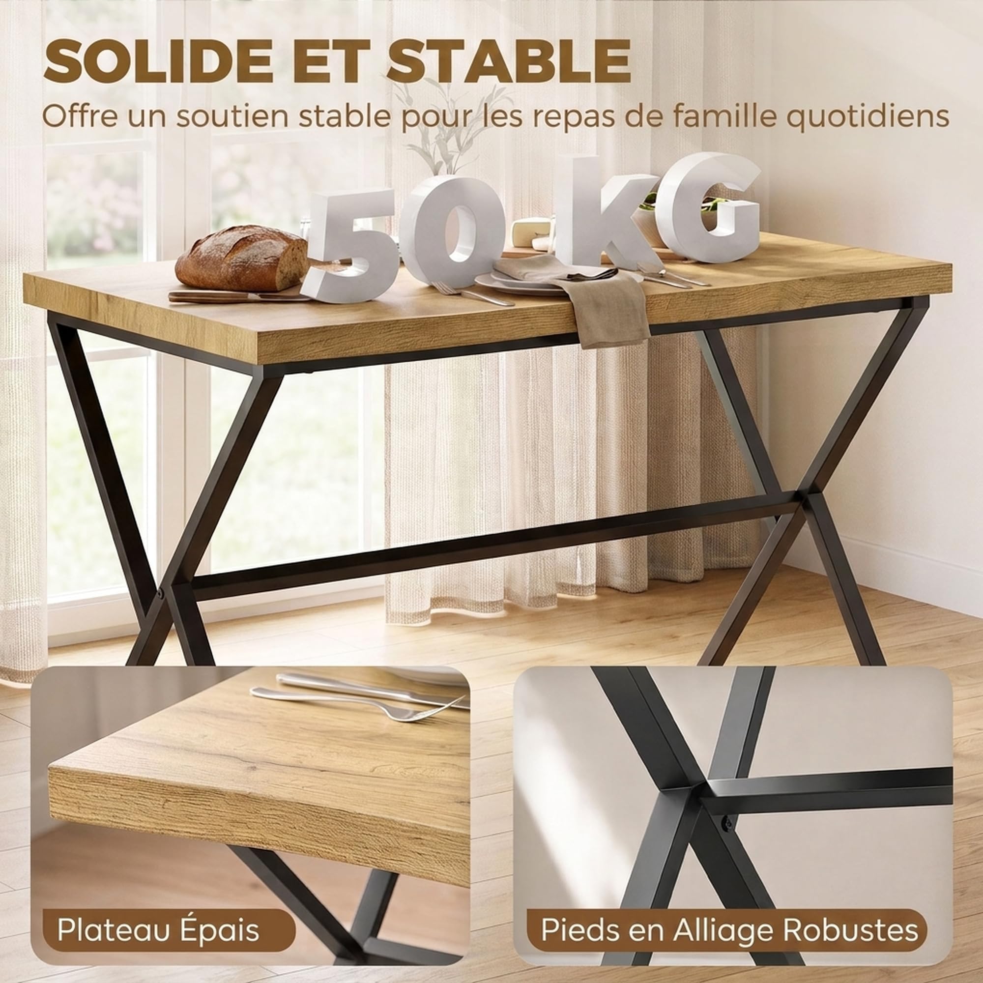 HOMCOM Table à Manger pour 2 Personnes 110 x 67 x 75,5 cm Noir et Chêne