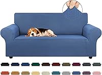 Vista 23 de KEKUOU - Funda elástica para sofá de 3 plazas (de 79 a 94 pulgadas), protector de muebles de 3 asientos con parte inferior elástica para niños