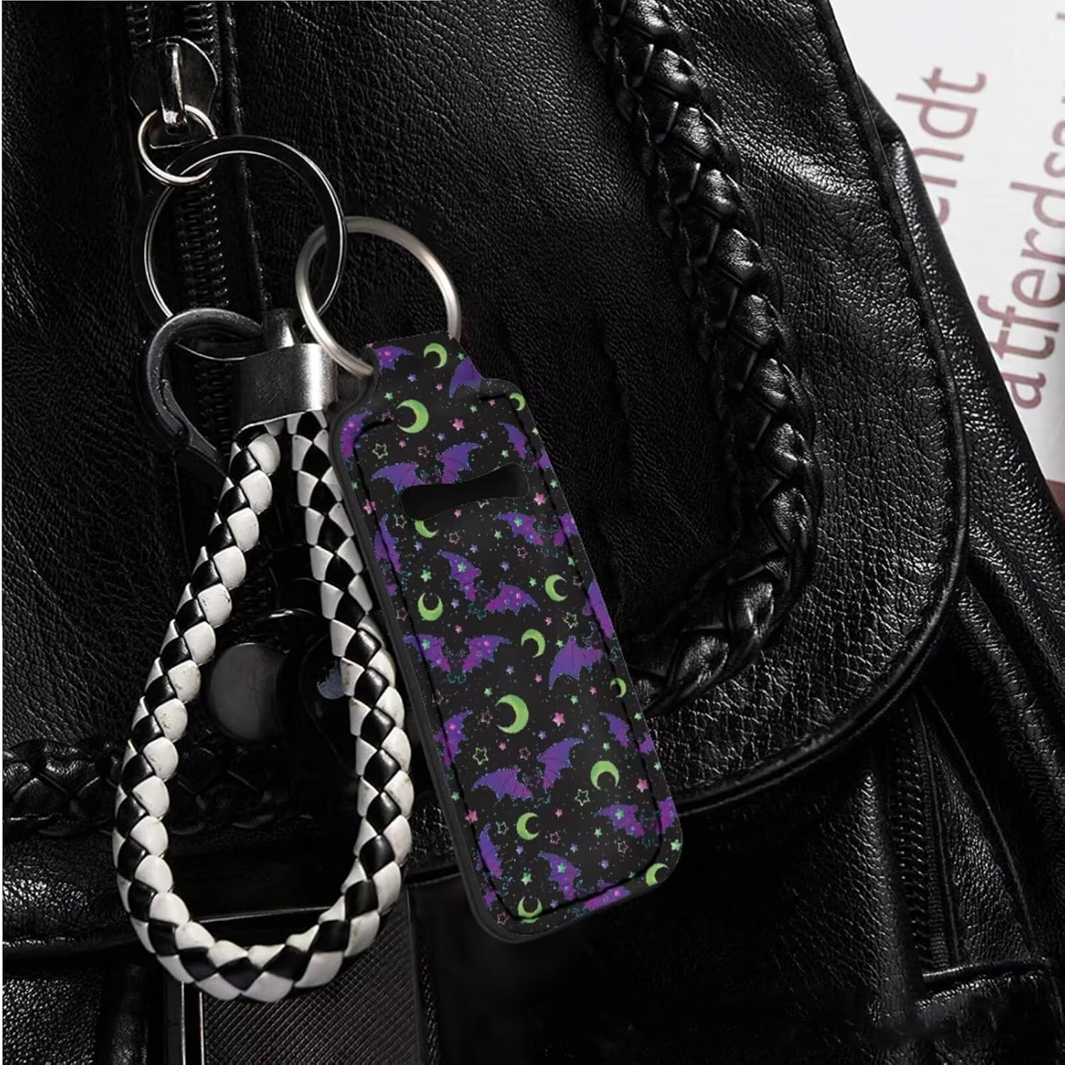 INSTANTARTS Chapstick Holder Keychain 2PCS Lipstic Sleeve Lanyard Wristlet Strap Key Chains
