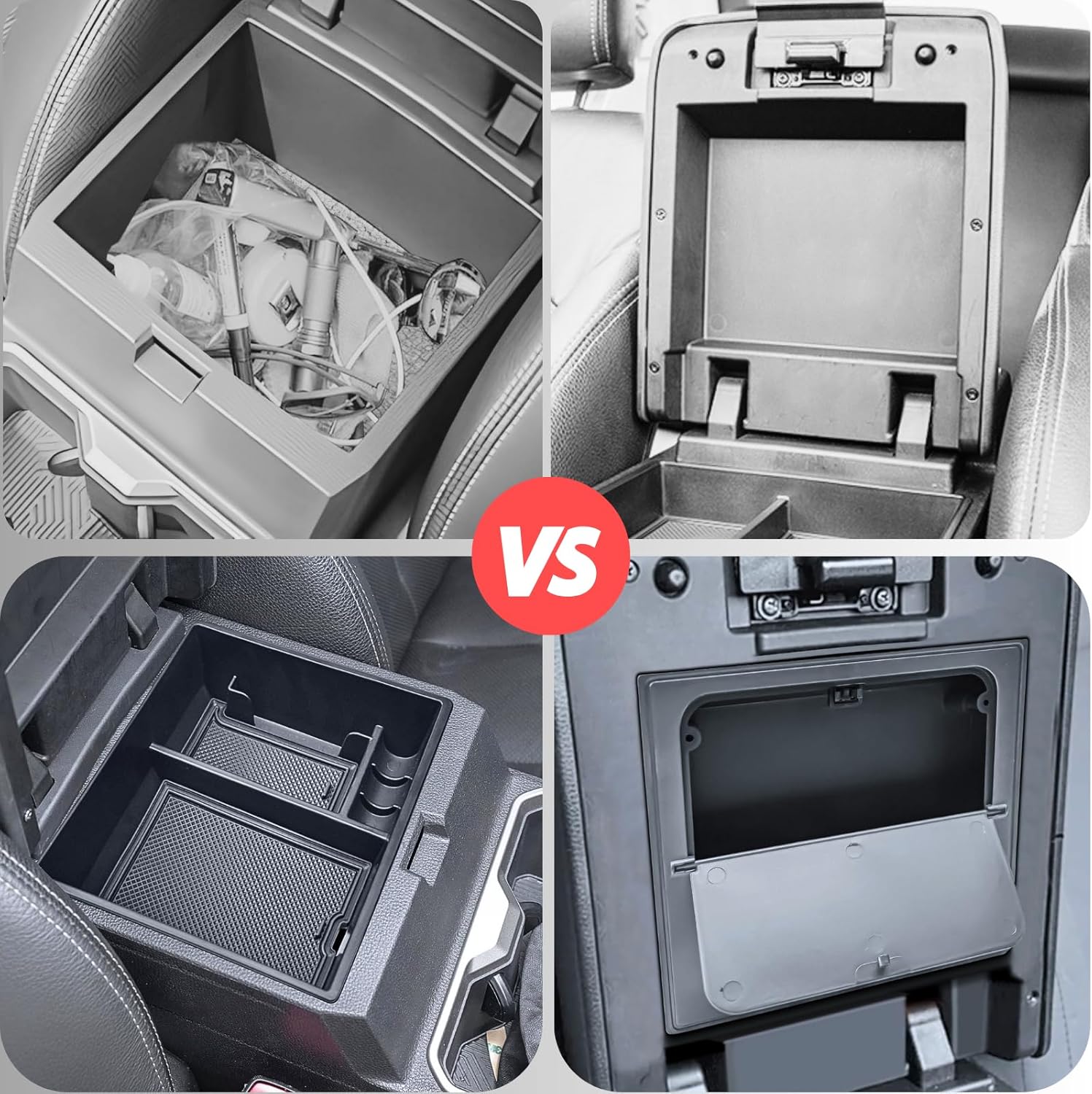 2PCS Center Console Organizer for 2025 2026 Toyota 4Runner 6th Gen Accessories Interior Insert Armrest Storage Tray and Hidden Storage Box