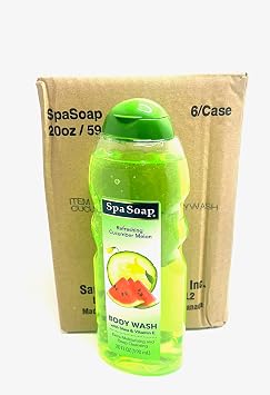 Bulk Body Wash, With Soft Refreshing Scent Extra Moisturizing and Deep Cleansing with shea & Vitamin E 6 count 20FL oz each; Body soap smooth feeling Cucumber Melon