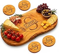 Personalized Olive Wood Cutting Board - Custom Engraved Charcuterie Board for Housewarming, Wedding, Anniversary Gifts