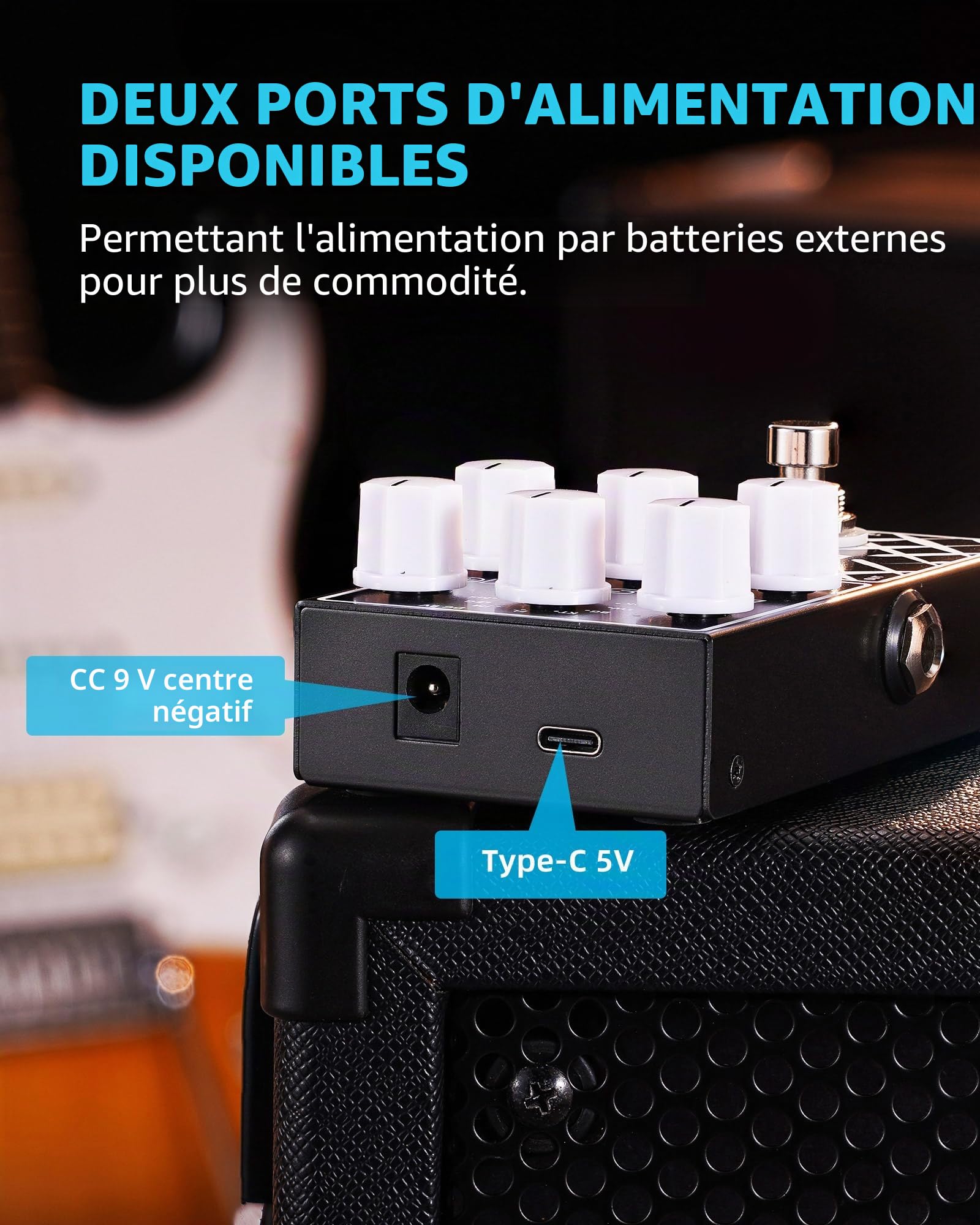 LEKATO Pédale d'effets de préampli numérique pour guitare électrique 9 modèles de préampli avec égaliseur à 3 bandes