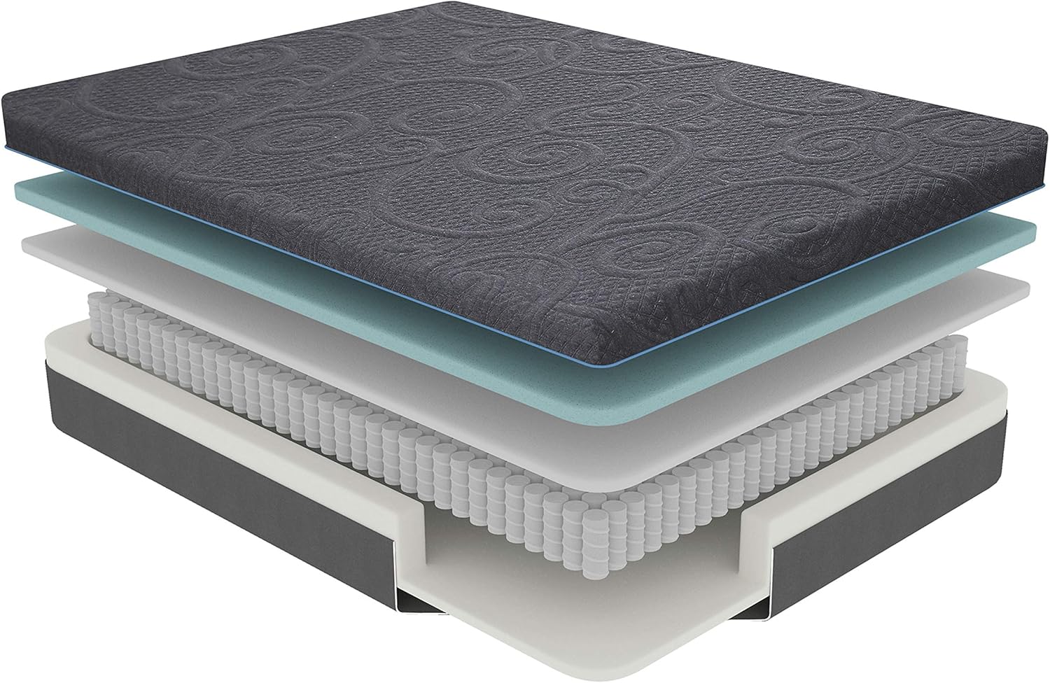 Lexicon Lyra 8-Inch Gel Hybrid Mattress, Twin, Gray