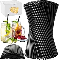 Vista 10 de Eaasty 1000 popotes desechables de plástico a granel, 0.24 pulgadas de diámetro y 7.87 pulgadas de largo de plástico desechables para beber