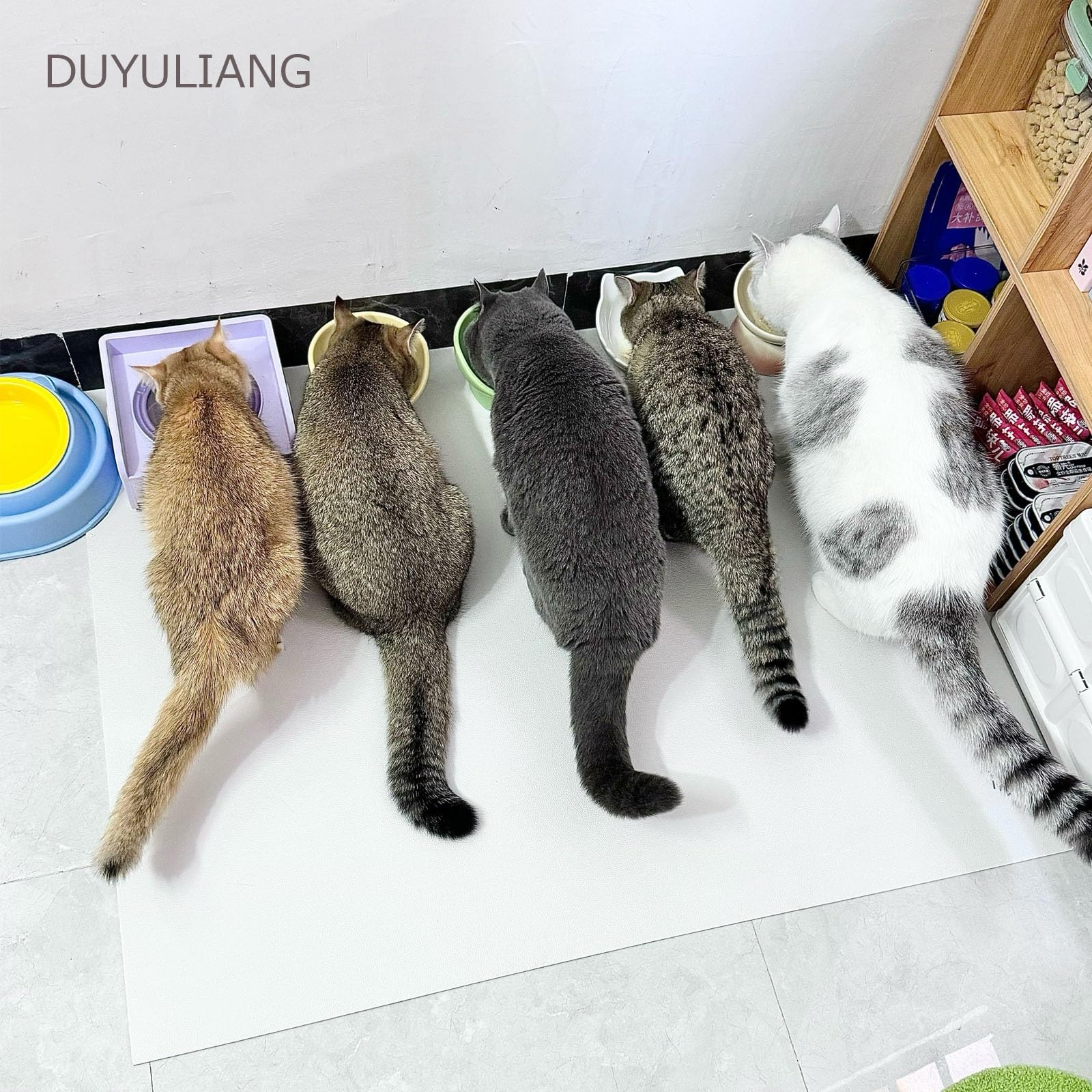 Tappetino Per Ciotola Di Cibo Antiscivolo Per Animali, Impermeabile Sottociotola Cane Cani, Tappetini Grandes, Taglio Casuale, Resistente All'usura, Faciledapulire Protezioni Per Pavimenti(White,100x1