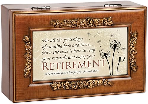 Miniatura 2 de Cottage Garden Reap Reward Enjoy Retirement Caja de música de madera en relieve con grano de madera que reproduce lo genial que eres