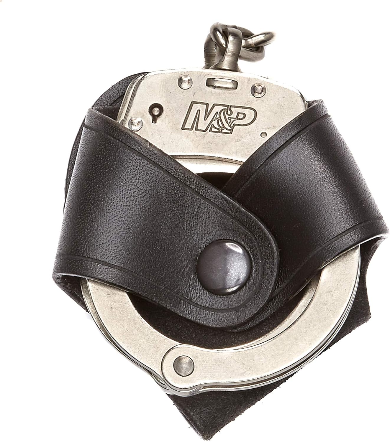Aker Leather 102 Handcuff Case Attachment for Shoulder Holsters, Leather Handcuff Holder Fits Most Standard Chain Handcuffs, Professional Duty Gear Accessory for Law Enforcement Use, Made in USA