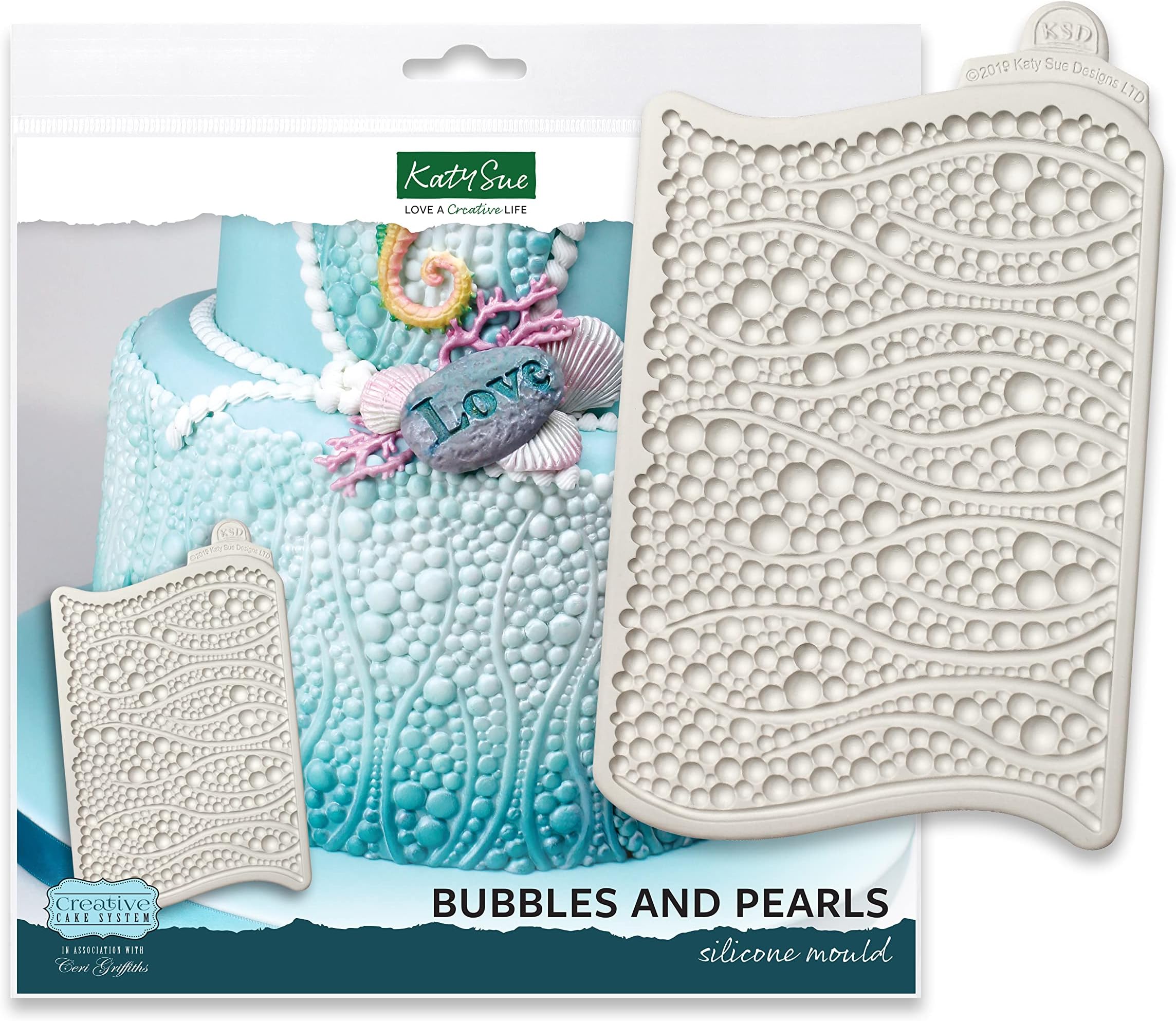 Bubbles & Pearls Silicone Mold Ceri Griffiths Creative Cake System for Cake Decorating Sugarpaste Fondants Candies and Crafts Food Safe Made in the UK