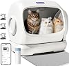 Self Cleaning Cat Litter Tray, Robotail C42 L Extra Large Automatic Cat Litter Tray for Multiple Cats, Electric Automatic Litter Box, Anti-Pinch/APP Control/Odour-Free, Includes Liners & Litter Mat