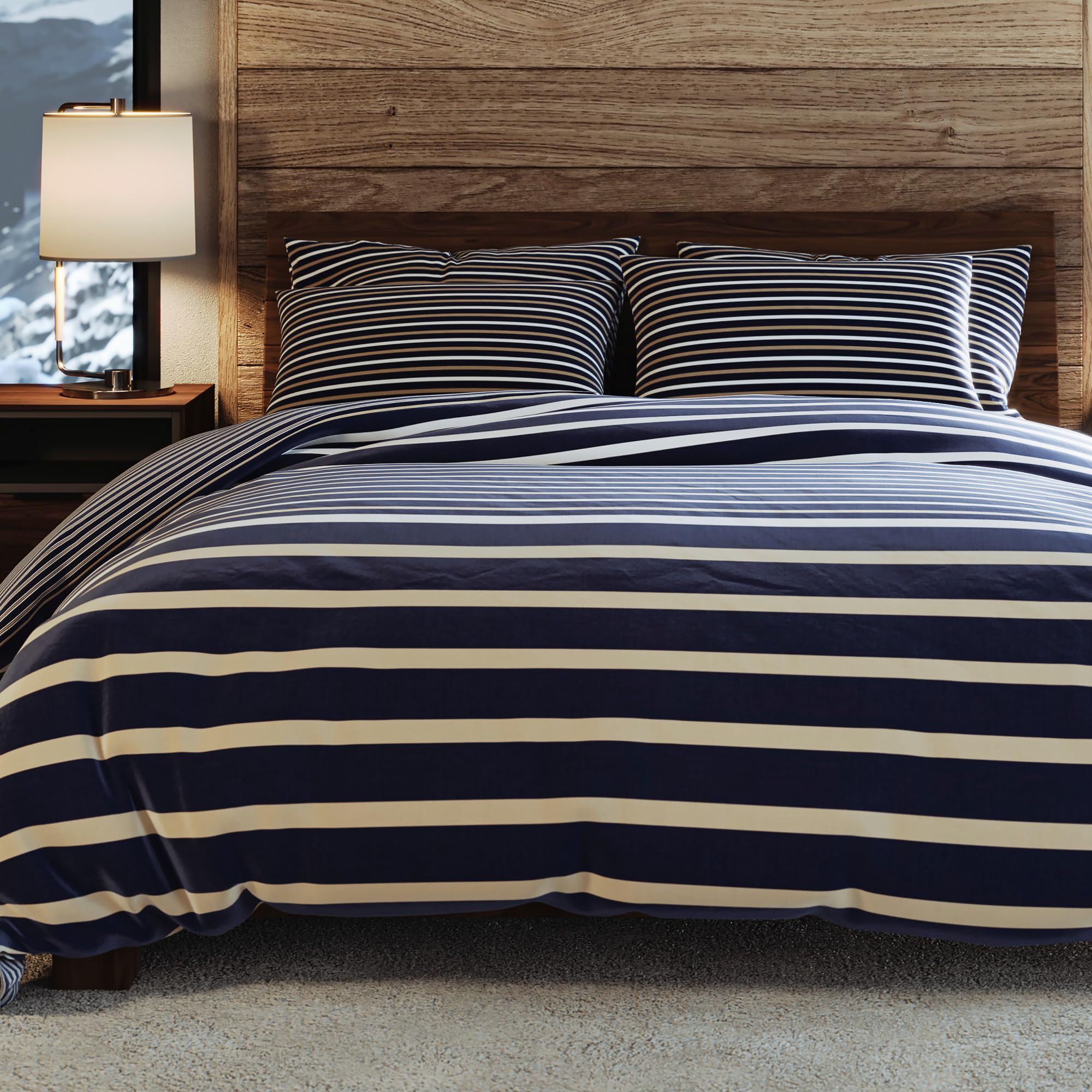 G.H. Bass & Co.G.H. Bass & Co. Walker Stripe 3-Piece Comforter Bedding Set, Full/Queen, Natural
