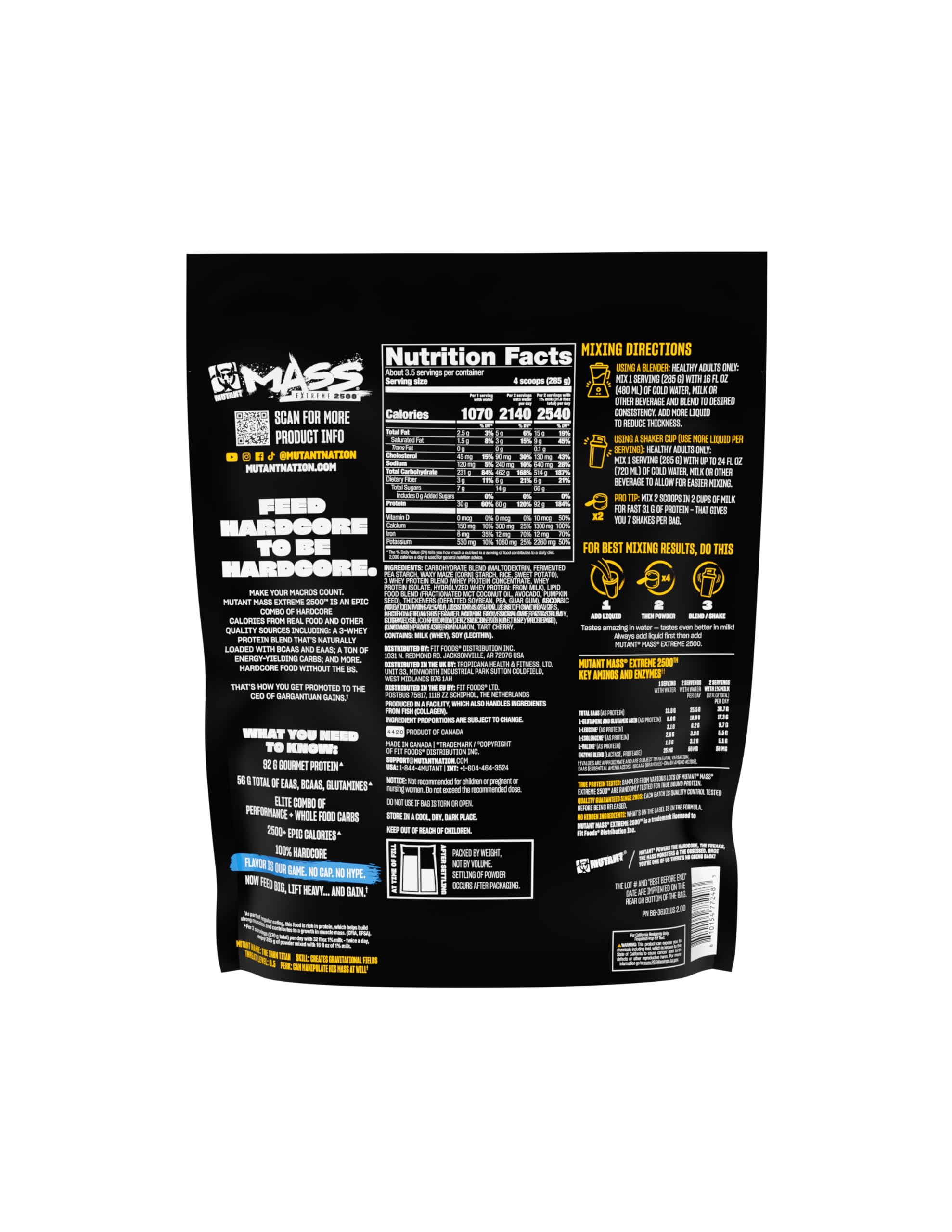 Mutant Mass Extreme Gainer, Whey Protein Powder, Vanilla Ice Cream, 2.2 lbs — Amazon image 3