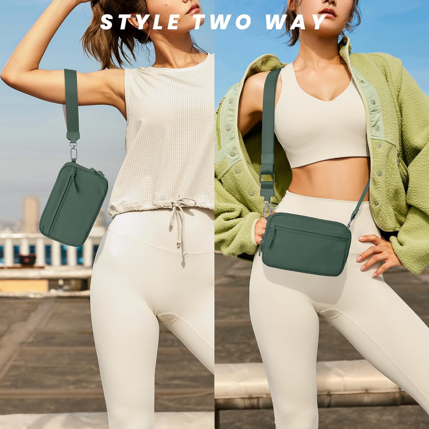 VONAL Wristlet Wallets for Women, RFID Wristlet Purse Built in Wallet, Small Nylon Crossbody Bags, Credit Card Holder - Image 8