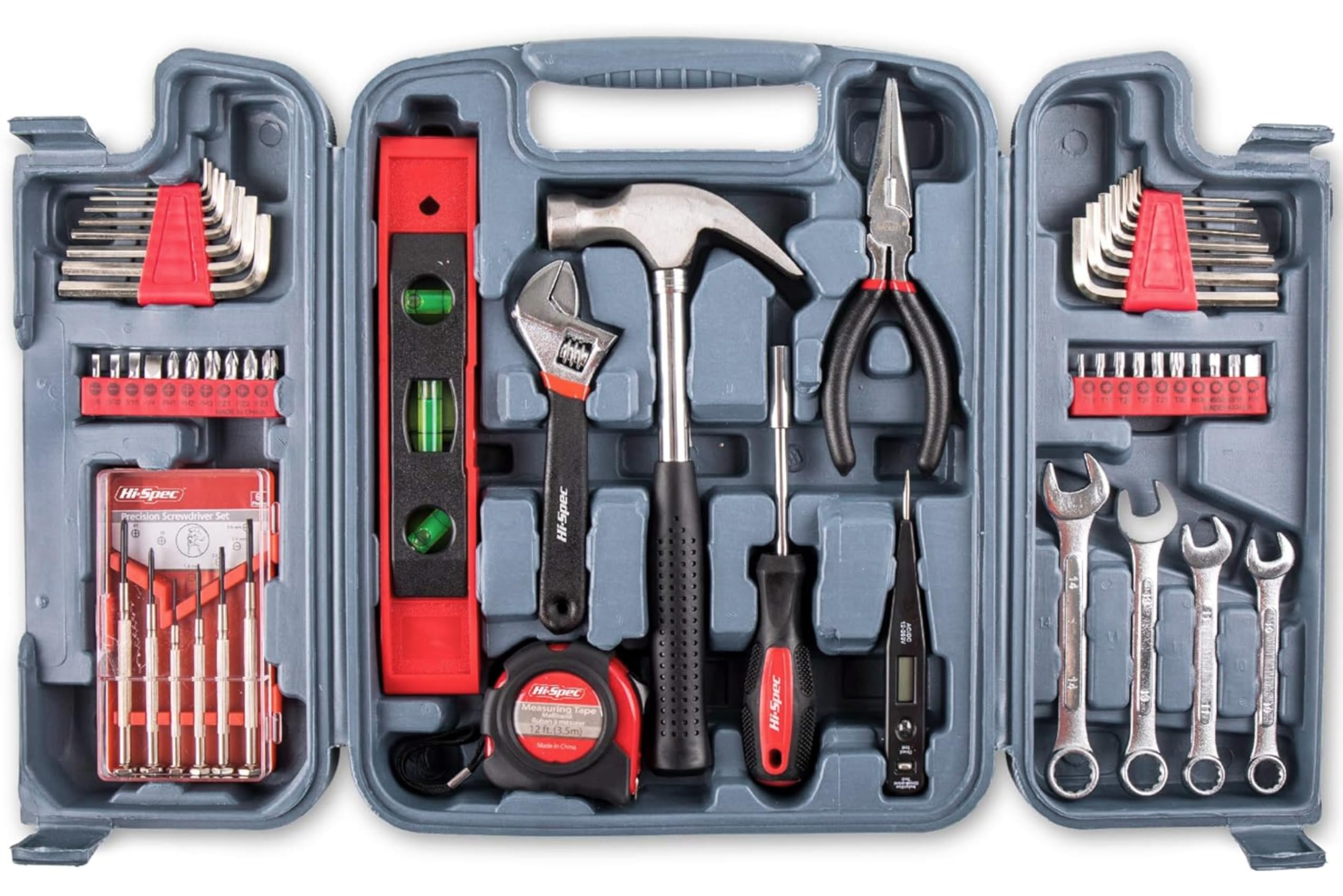 Hi-Spec Werkzeugset für Den Haushalt und Garage, Gefüllter Werkzeugkoffer