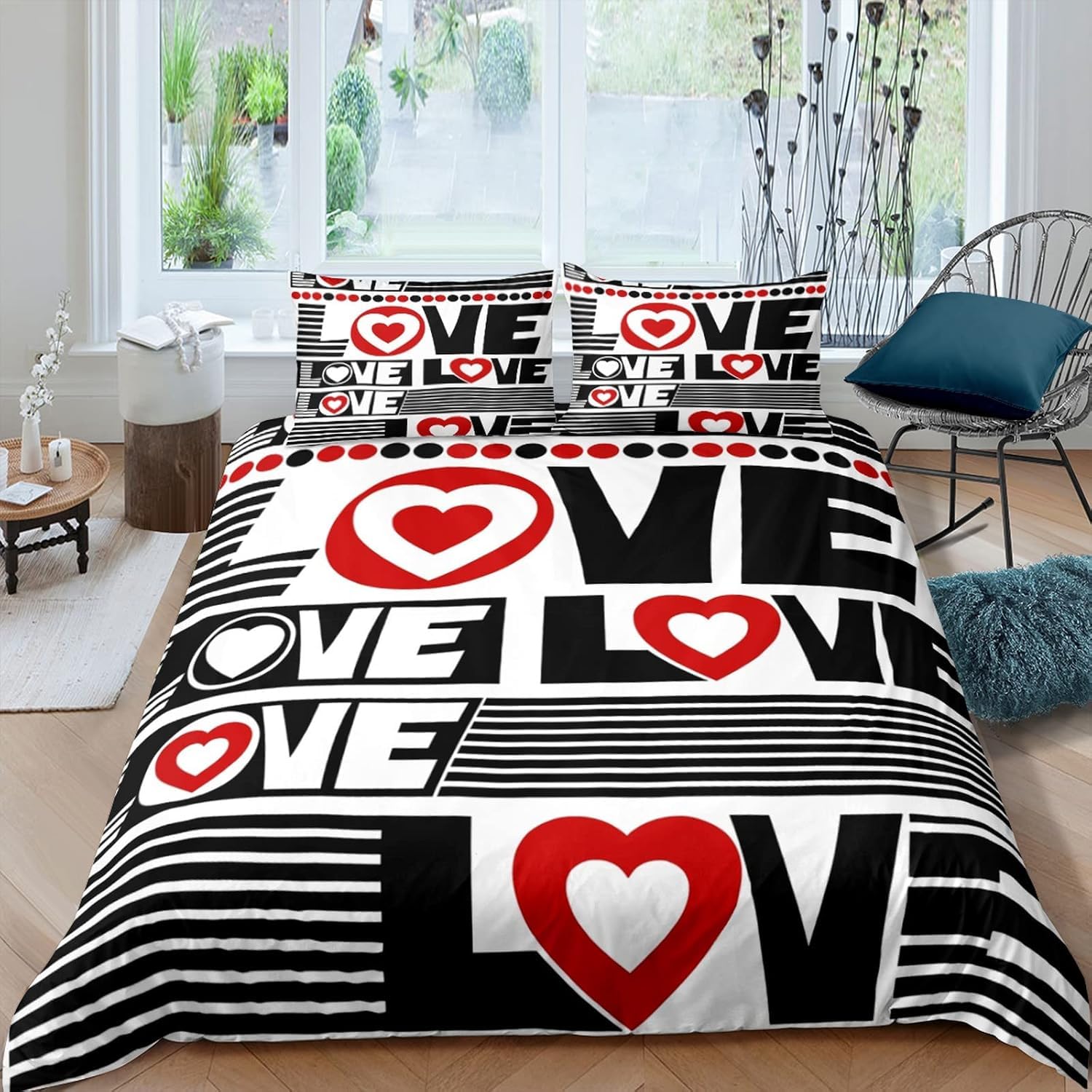 Housse de couette coeur 240x220, le cadeau de Saint-Valentin idéal