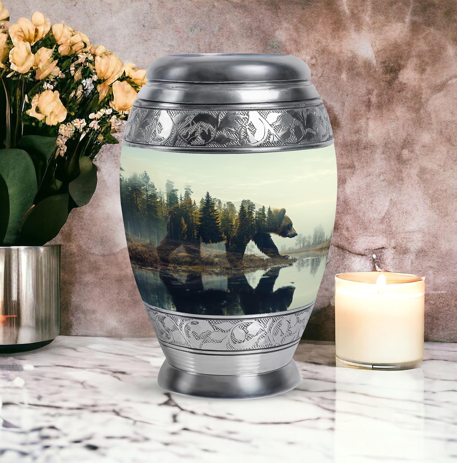 Bear Adult Urn - Men & Women Ashes - Cremation Urn (10 inch Pack)