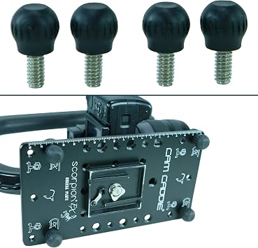 Cam Caddie Scorpion EX Cheese Plate Hardware W/ Non Slip Rubber Coated Feet 4 Pack of Replacement 14 20 Threaded Screws / Connectors / Adaptors for Tripod Mount / Cheese Plate Black