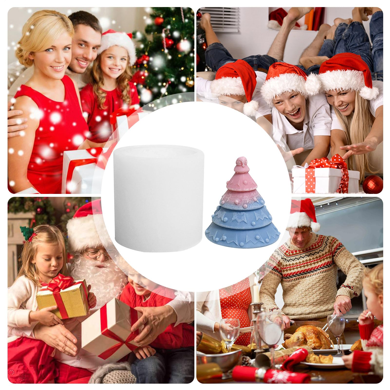 Árbol de Navidad en forma de vela, para árbol de Navidad, velas de jabón, moldes de resina epoxi para centros de mesa de fiesta, comedor y decoración de bodas