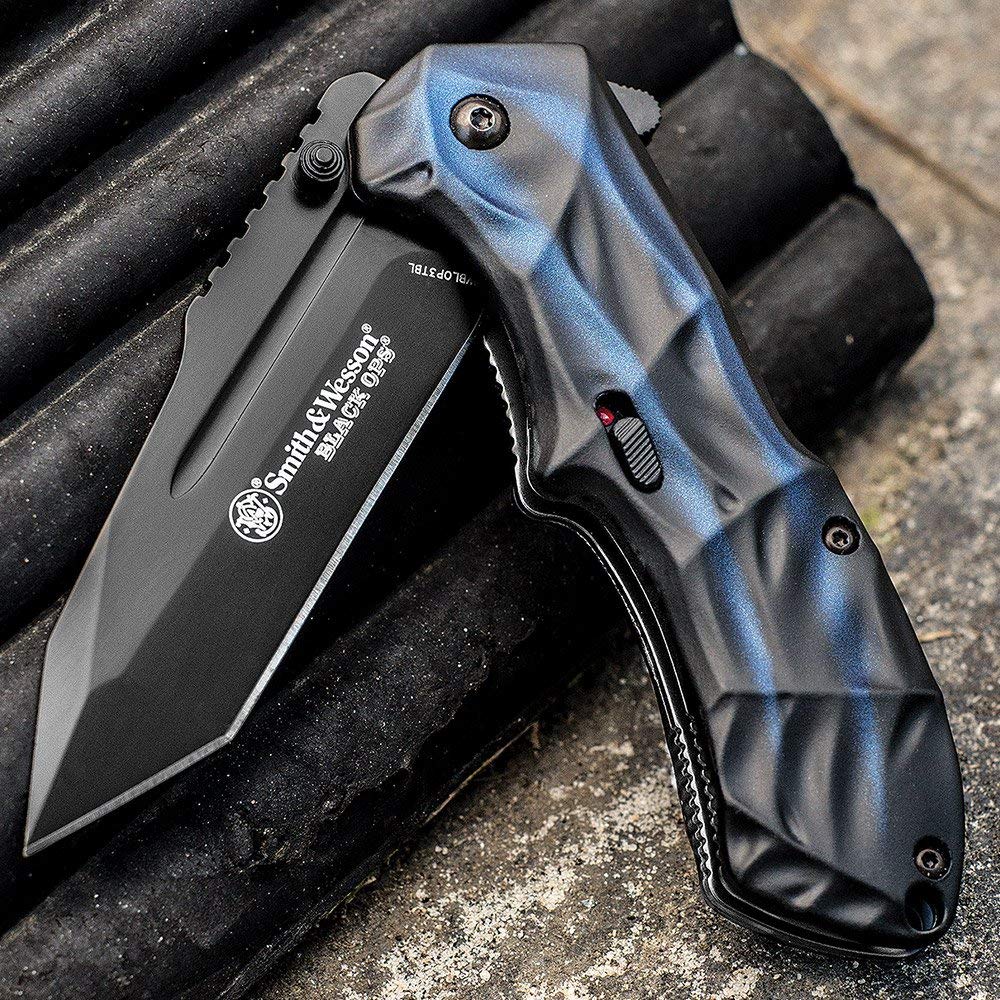 Smith & Wesson SWBLOP3TBL S&W nóż składany długość ostrza: 8,89 cm-czarny Tanto ostrze Ops Linerlock, Other, wielokolorowy
