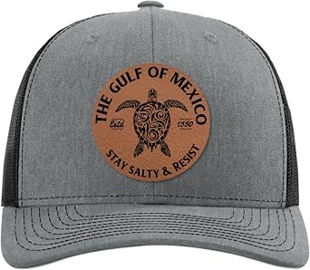 Gulf of Mexico Hat - Stay Salty and Resist Gulf of Mexico - Funny Cruise Hats for Men - Beach Hats for Men - Fathers Day Retirement Birthday Gift for Husband Dad Son - Richardson 112 Trucker Hat