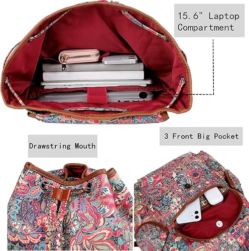 Miniatura 4 de Mochila grande para laptop de mujer de 15.6 pulgadas, mochila para computadora, mochila de viaje y senderismo con bolsa de aseo gratuita CN-01, HS,